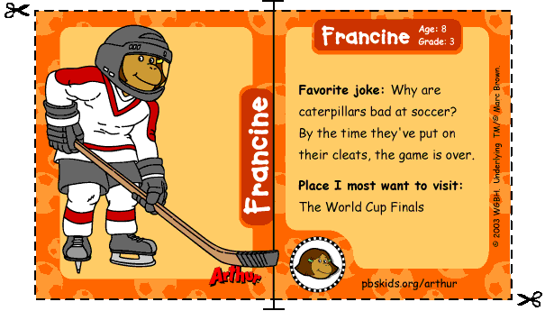 Francine's trading card