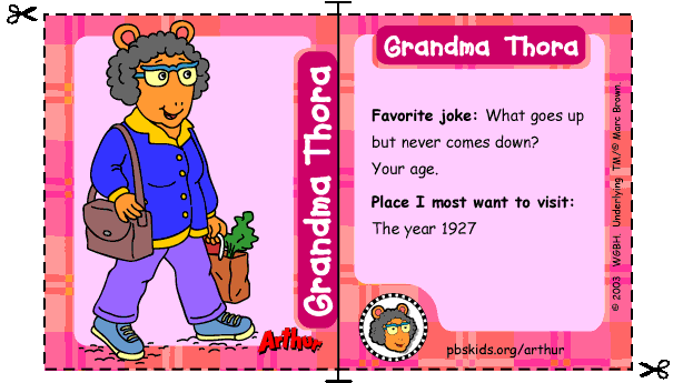 Grandma Thora's trading card