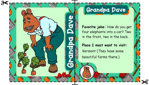 Grandpa Dave's trading card