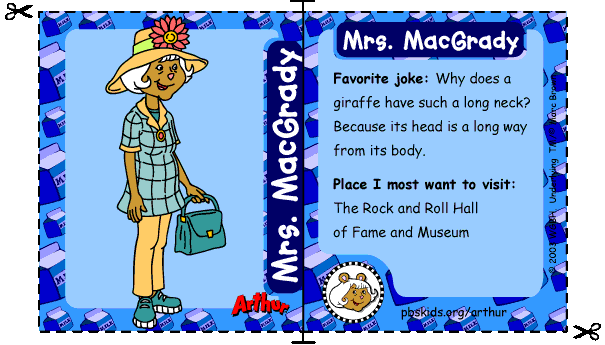 Mrs. MacGrady's trading card