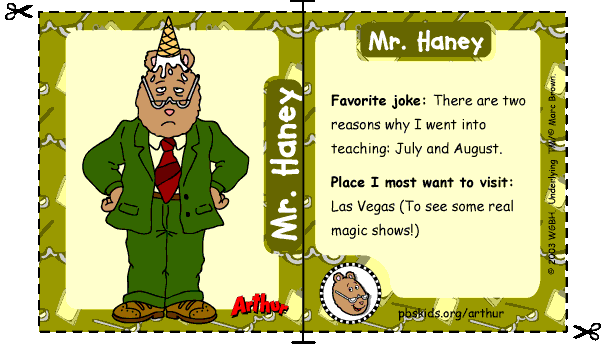 Mr. Haney's trading card