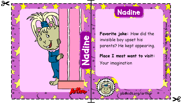 Nadine's trading card