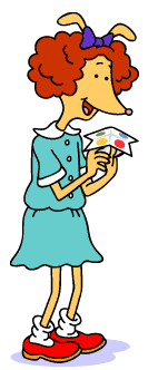 Prunella using a Cootie Catcher