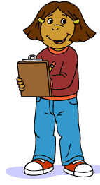 Francine holding a clipboard