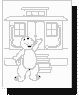 Barney and caboose coloring page