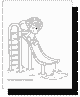 Baby Bop on a slide coloring page