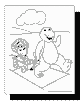 Barney and Baby Bop Coloring Page