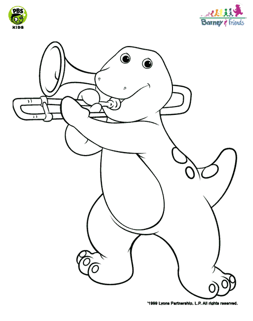 Barney plays the trombone