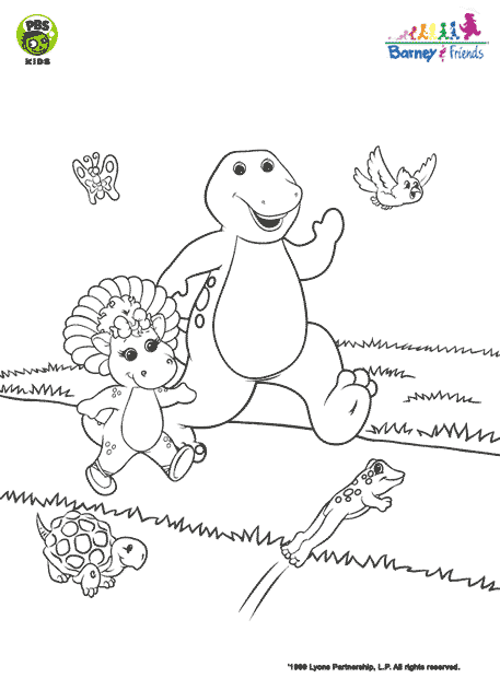 Baby Bop and Barney take a walk