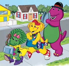 Barney and friends playing music