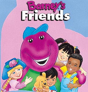 Barney hugs kids