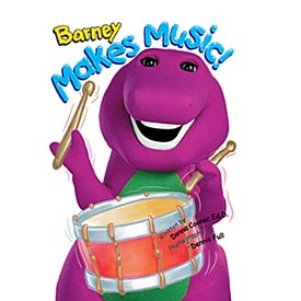 Barney plays a drum