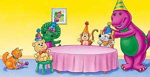 Barney and friends at table