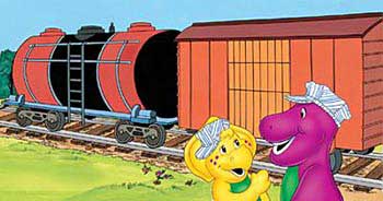 Barney and BJ see a boxcar