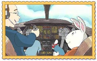 Buster and dad in the cockpit of their plane