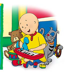 Caillou playing his Magic Keyboard