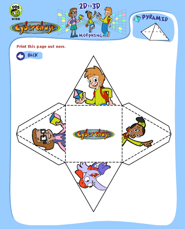 2D to 3D Morphing: PYRAMID.  Print this page.