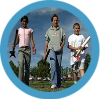 jessica, mary lynn, and aren with their model rockets