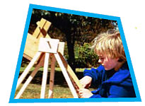 angus working on the trebuchet