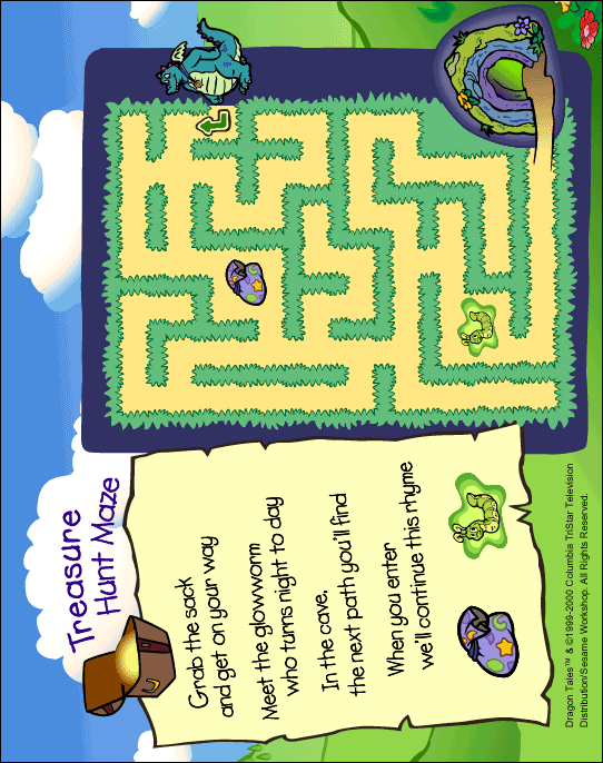 Treasure Hunt Maze-Print Maze 1