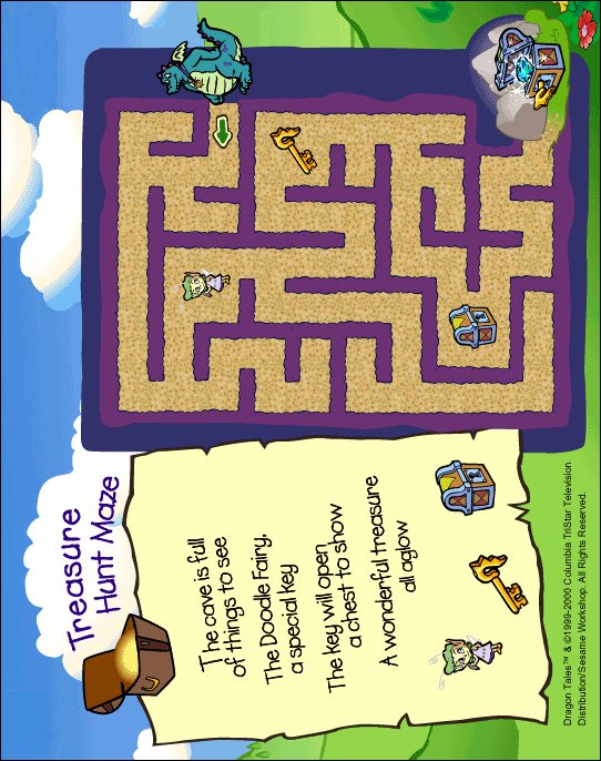 Treasure Hunt Maze-Print Maze 2