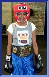 Shreya wears a boxing outfit.