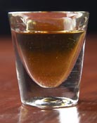 Shot glass of liquor