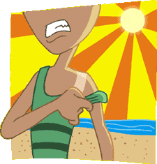 Badly sunburned kid