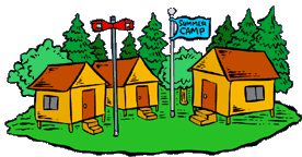 Cabins on camp grounds