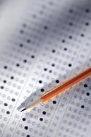 Multiple choice test and pencil