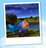 Jay Jay at the Lake on a starry night.
