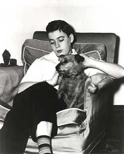 Mister Rogers with his family dog