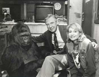 Mister Rogers with Koko, the gorilla