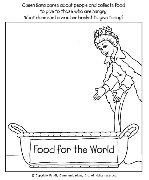 Queen Sara cares about people and collects food to give