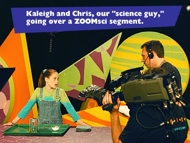 Kaleigh and Chris, out 'science guy' going over a ZOOMsci segment