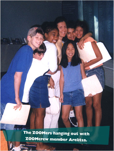 The ZOOMers hanging out with ZOOMcrew member Arelitsa.
