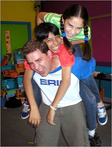 Noreen and Francesco piggyback on ZOOMcrew member, Eric.