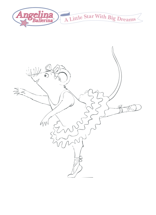Print and color Angelina dancing from Angelina Ballerina!