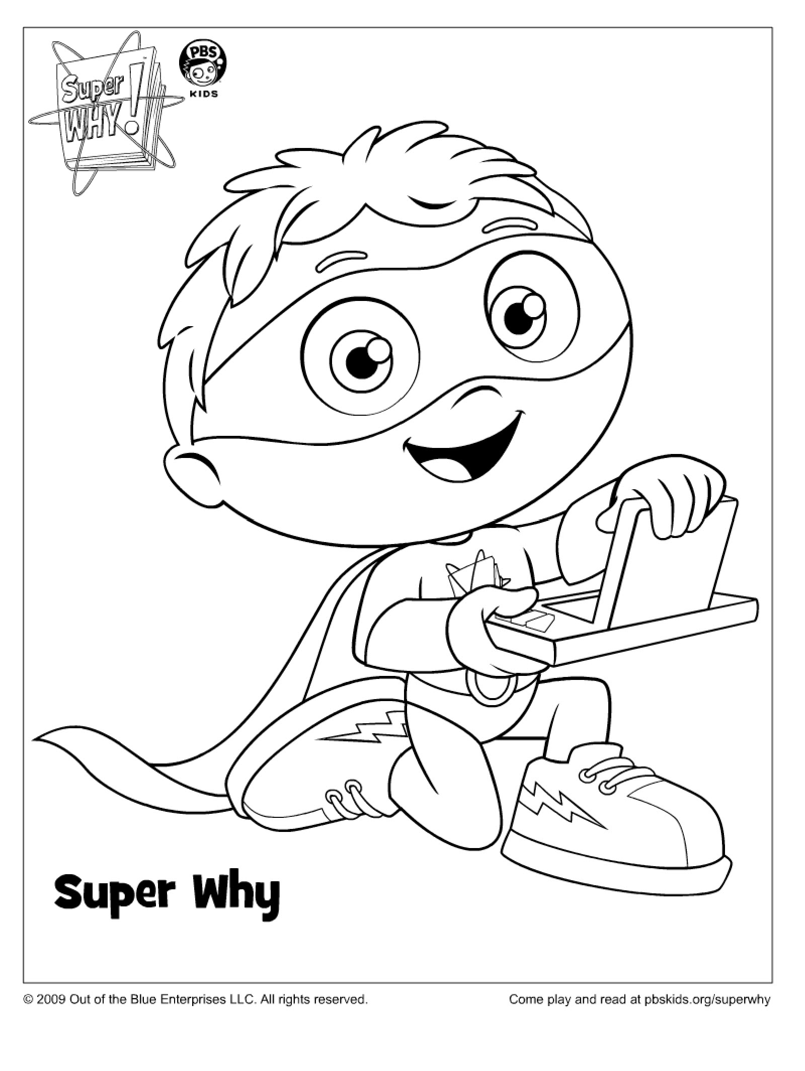 Print and color Super Why from Super Why.