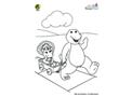 Barney and Baby Bop Coloring Page
