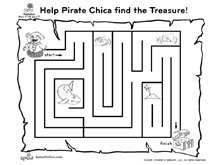 Print and Color Pirate Maze Activity Page