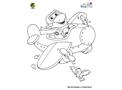 Barney Airplane Coloring Page