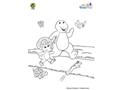 Barney and Baby Bop Walking Coloring Page