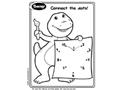 Barney's Connect the Dots Activity Coloring Page