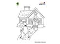 Barney House Coloring Page